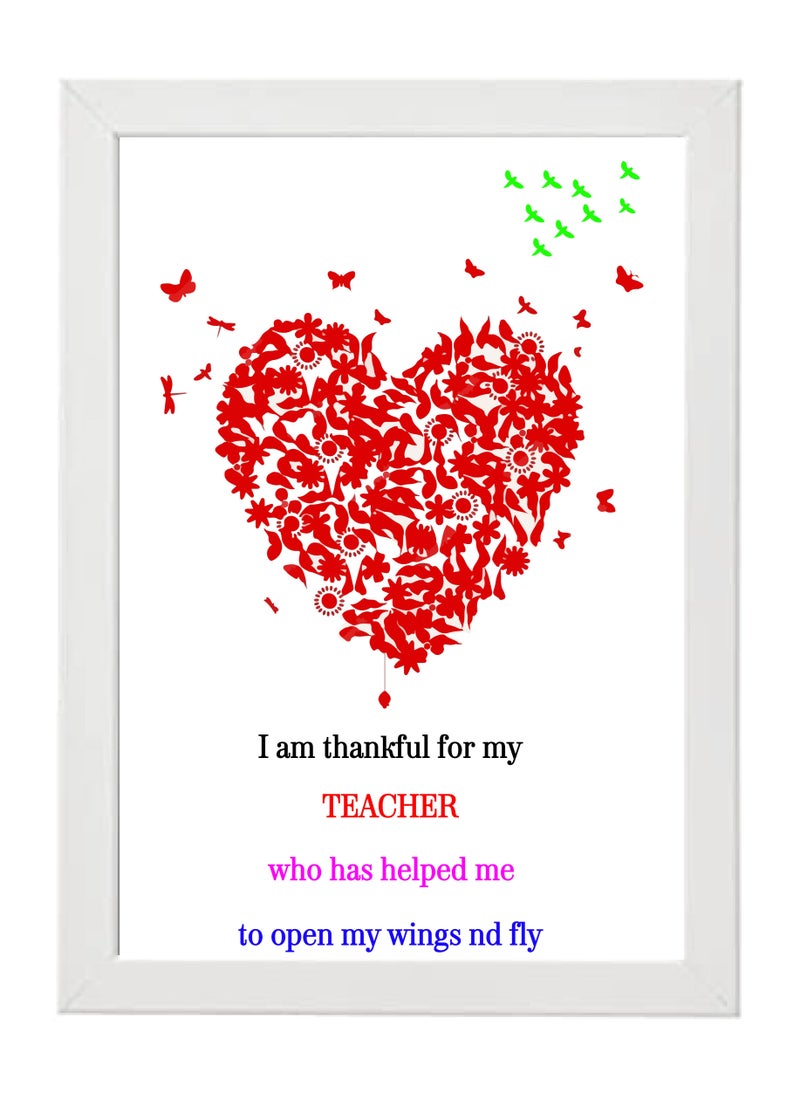 PRINTSHOP4ME - Teacher's Day Personalized Photo Frames Customized Wall Decor & Tabletop Display With Free Printing And White Frame Perfect Teacher's Day Gift Idea For Educators And Mentors - Image 1