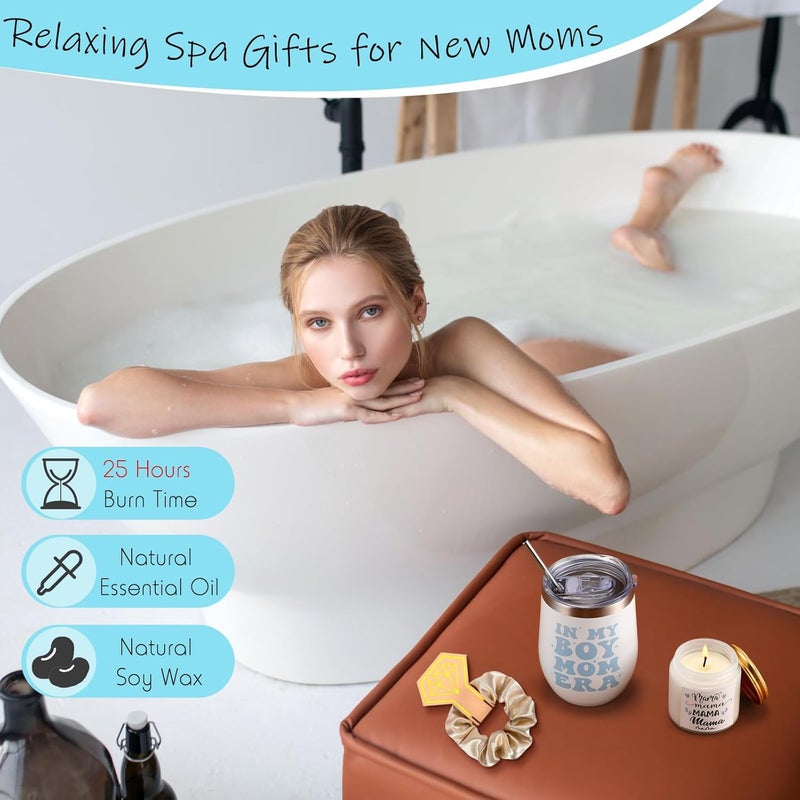 WinnerWhy 8 Sets New Mom Gifts Pregnancy After Birth Inspire Self Care 12 oz Tumbler First Time Gift Set for Expecting MomBlue - Image 4