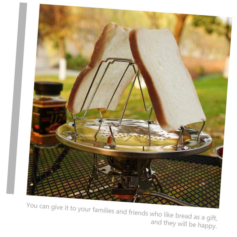 1pc Portable Stainless Steel Camping Stove Toaster Folding Toast Rack For Outdoor Barbecue Picnics Multifunctional Roast Plate With Distribution Easy Assembly Safe - Image 4