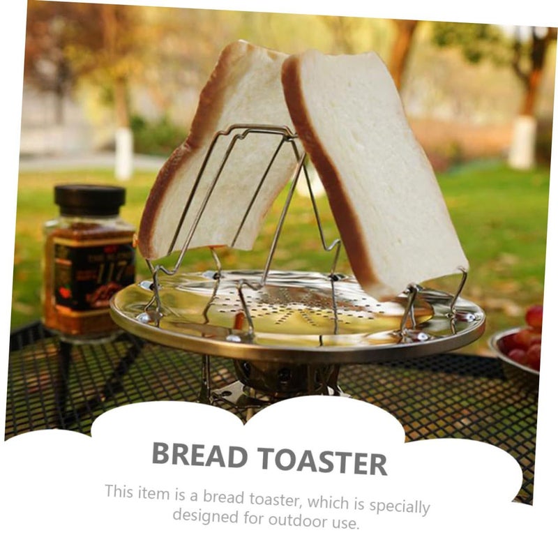 1pc Portable Stainless Steel Camping Stove Toaster Folding Toast Rack For Outdoor Barbecue Picnics Multifunctional Roast Plate With Distribution Easy Assembly Safe - Image 3