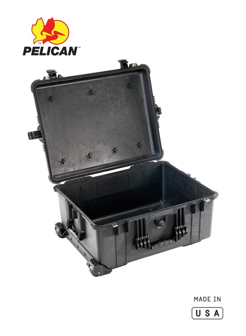 بيلكان حقيبة Pelican 1610 Protector بعجلات مع نظام TrekPak للفواصل (بدون إسفنج داخلي)، أسود، حقيبة صلبة مقاومة للماء بتصنيف IP67 - Image 1