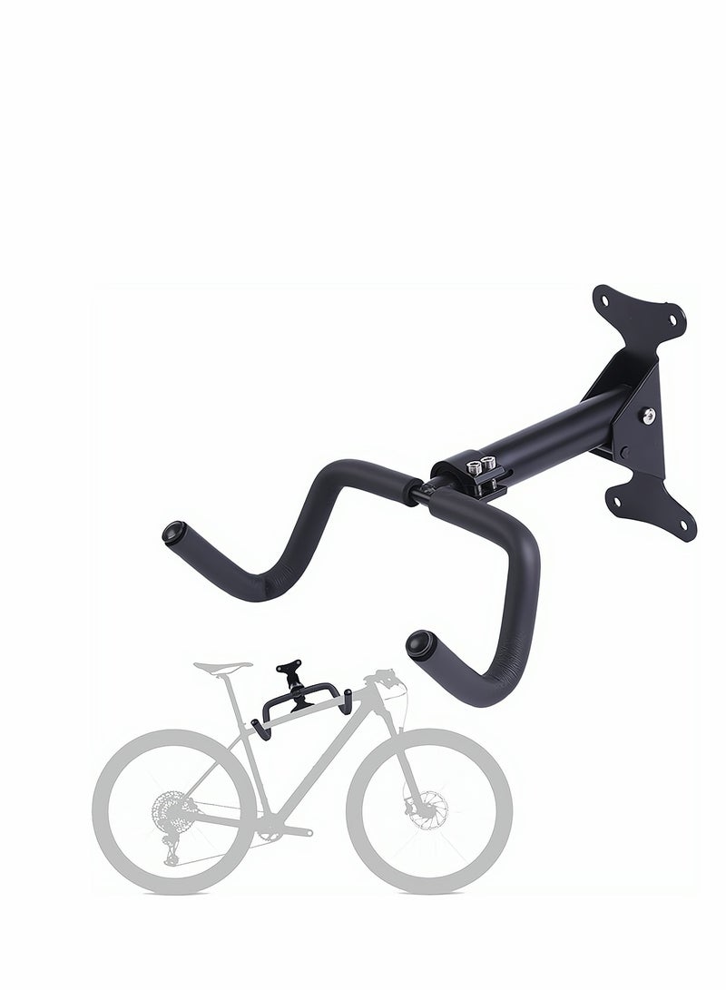 SYOSI Bike Wall Mount Rack, Bicycle Rack Storage, Horizontal Bicycle Storage Hanger, Adjustable Bike Hanging Hook, Foldable Heavy Duty Bike Rack Hook Holder Mounted Garage Indoor or Home,Black, 1 Pcs - Image 1