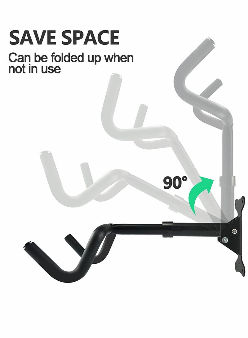 SYOSI Bike Wall Mount Rack, Bicycle Rack Storage, Horizontal Bicycle Storage Hanger, Adjustable Bike Hanging Hook, Foldable Heavy Duty Bike Rack Hook Holder Mounted Garage Indoor or Home,Black, 1 Pcs - Image 5
