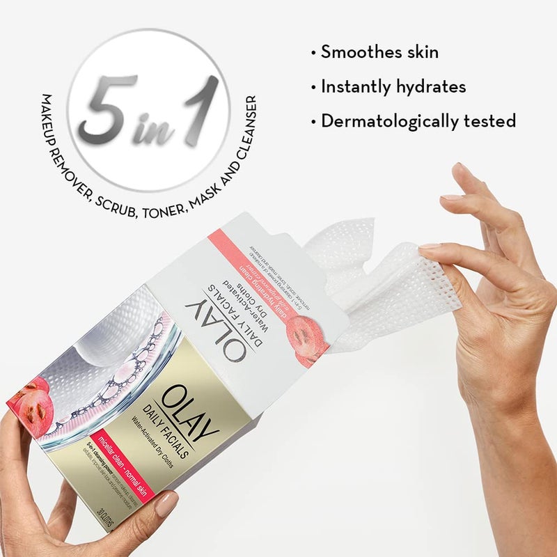 Olay Olay Daily Facials Daily Clean 4in1 Water Activated Cleansing Cloths 33 count - Image 5