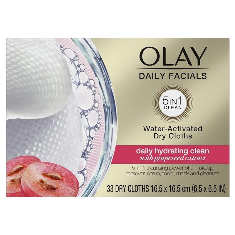 Olay Olay Daily Facials Daily Clean 4in1 Water Activated Cleansing Cloths 33 count - Image 1
