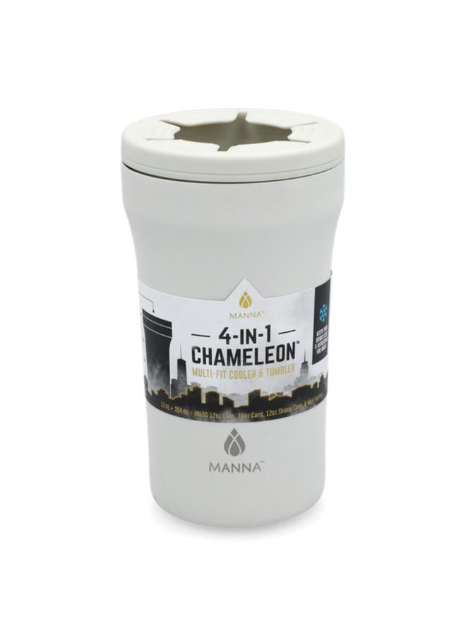 MANNA 4-In-1 Chameleon Multi-Fit Cooler Tumbler with Non-Slip Base White 355ml - Image 1