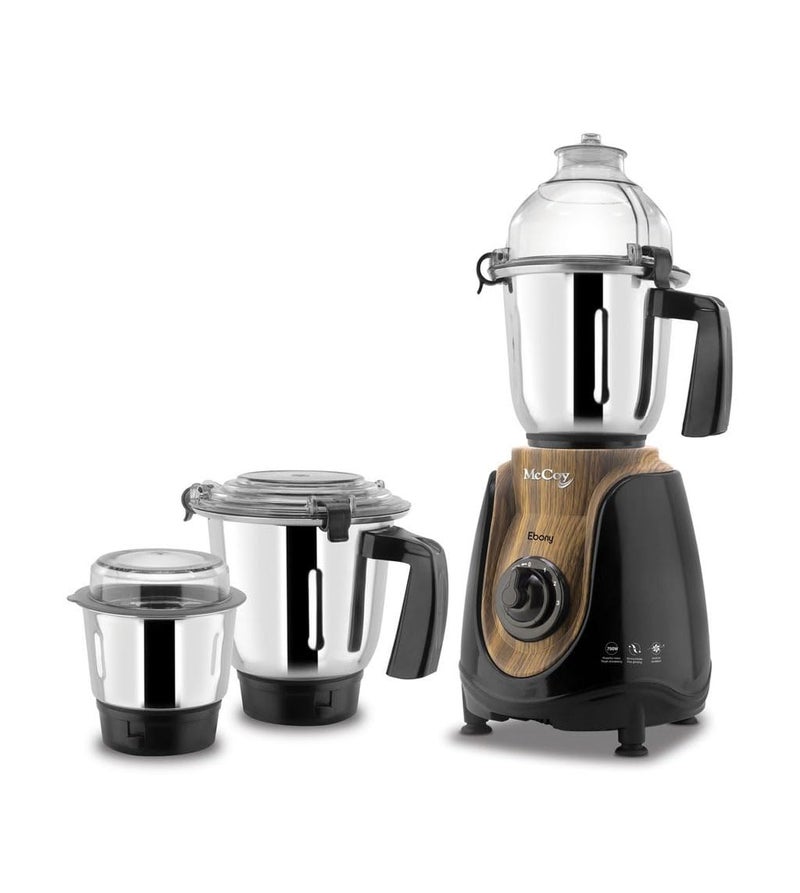 McCoy Mixer Grinder - Ebony BLK, 750W, 3 Jars, Stainless Steel Blades, Overload Protection, Multi-Functional for Grinding & Blending - Image 1