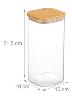 SKY-TOUCH SKY-TOUCH Glass Spice Jar,Food Storage Container with Bamboo Airtight Lid, Clear Kitchen Jar for Rice, Cereal, Tea, Herbs, and Sugar  - Image 3