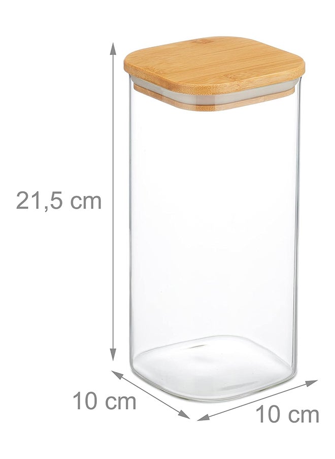 SKY-TOUCH SKY-TOUCH Glass Spice Jar,Food Storage Container with Bamboo Airtight Lid, Clear Kitchen Jar for Rice, Cereal, Tea, Herbs, and Sugar  - Image 3