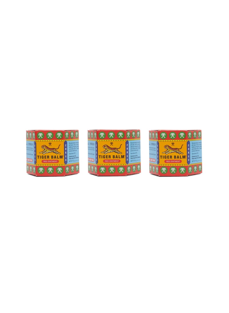 Tiger Balm Pain Relief Red Ointment 19g Pack of 3 - Image 1