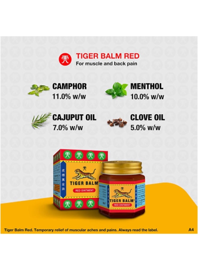 Tiger Balm Pain Relief Red Ointment 19g Pack of 3 - Image 5
