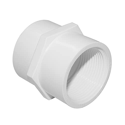 Fitvell 3/4" PVC Pipe Fitting Adapter Connector Union Coupling Schedule 40 (Slip Socket x NPT Female Pipe Thread), Pack of 10 - Image 3