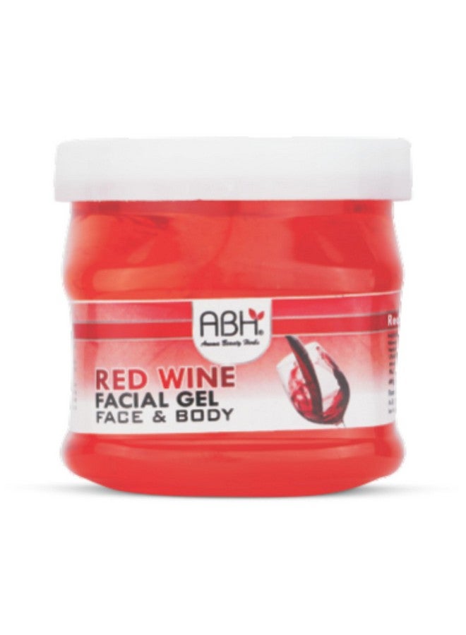 ABH Red Wine Facial Gel for Face & Body - Antioxidant-Rich, Hydrating & Brightening Gel - Revitalizes Dull Skin with Natural Red Wine Extracts - Suitable for All Skin Types - 500g