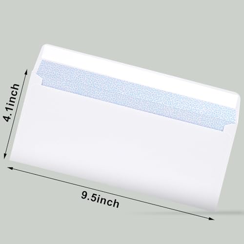 Joyberg 72 Packs #10 Envelopes, Business Envelopes, Envelopes Self Seal, Security Envelopes, Peel and Seal Closure, Size 4-1/8 X 9-1/2 Inches, White, 26LB - Image 2