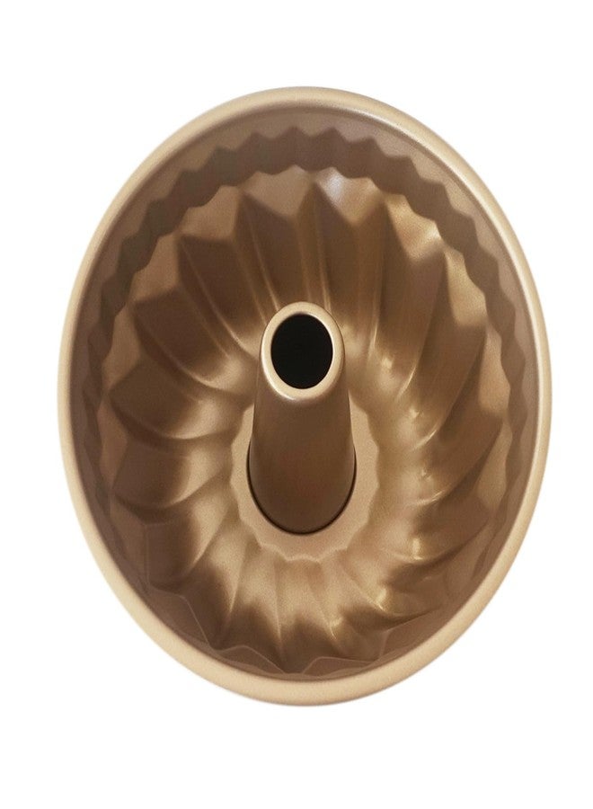 LoveDeal 7 Inch Fluted Tube Cake Pan, Carbon Steel Nonstick Kugelhopf Baking Mold, 36OZ Capacity Midsize Gold Cake Pans, 2Pcs - Image 5