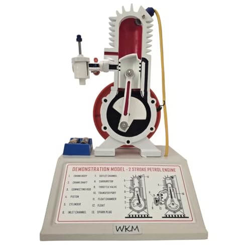 WKM 2-Stroke Petrol Engine Model – Cut-Section Metal Working Model Showing Intake, Compression, Power & Exhaust for Classroom Demonstrations - Image 1