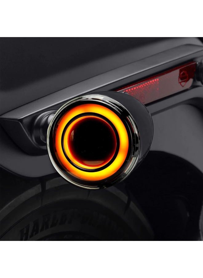 LKV 1157 Front Motorcycle LED Turn Signals Light 2 Inch Bullet Smoked Lens Compatible for Harley Davidson Touring Dyna Softail Sportster Street Glide Road Glide Iron 883 Road King - Image 3