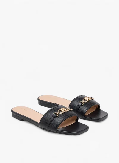 Flora Bella By Shoexpress Women Metal Accent Slip-On Flat Sandals