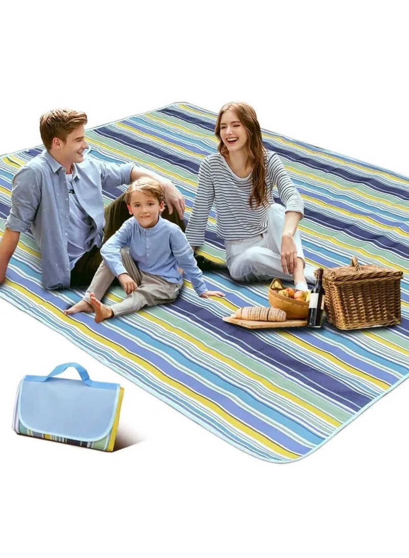 كلين ويف بطانية نزهات وشاطئ مقاومة للماء – سجادة خارجية قابلة للطي بحجم كبير 80×145 سم مع طبقة أكسفورد سفلية متينة، مانعة للرمل، قابلة للغسل في الغسالة، مثالية للشاطئ، التخييم، المسبح والحديقة - Image 1