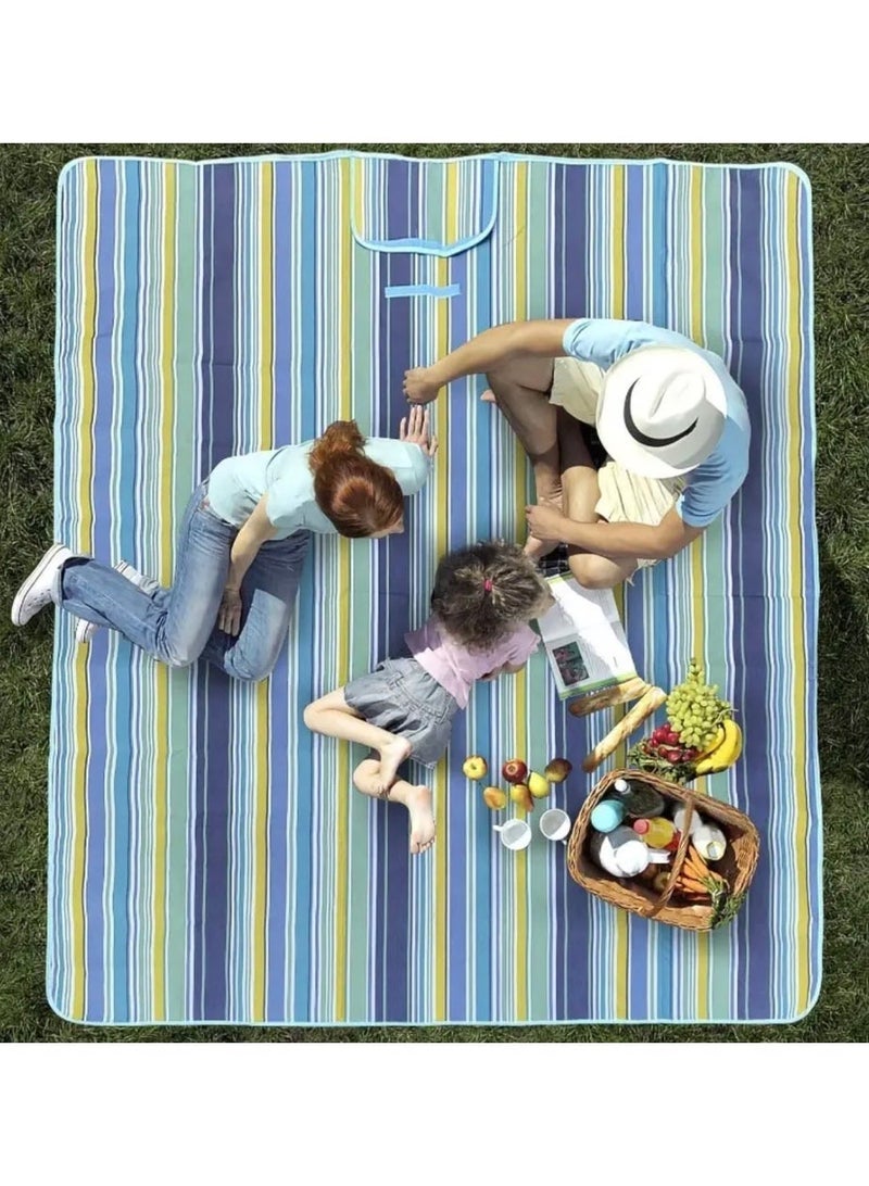 كلين ويف بطانية نزهات وشاطئ مقاومة للماء – سجادة خارجية قابلة للطي بحجم كبير 80×145 سم مع طبقة أكسفورد سفلية متينة، مانعة للرمل، قابلة للغسل في الغسالة، مثالية للشاطئ، التخييم، المسبح والحديقة - Image 5