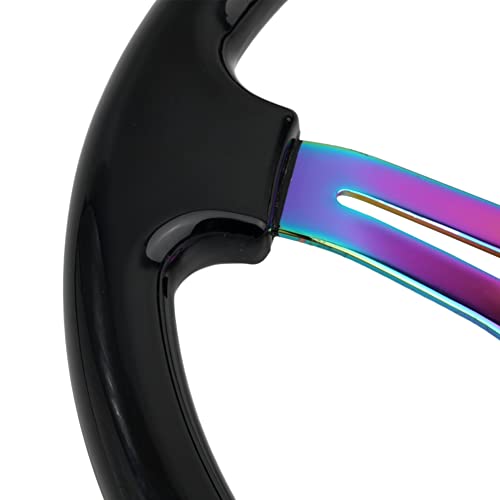 YEHICY 6 bolt Car Racing Steering Wheel Rainbow Neo Chrome frame Spokes Universal Aftermarket Steering Wheel Fit Car and Simulation Pc Game - Image 3
