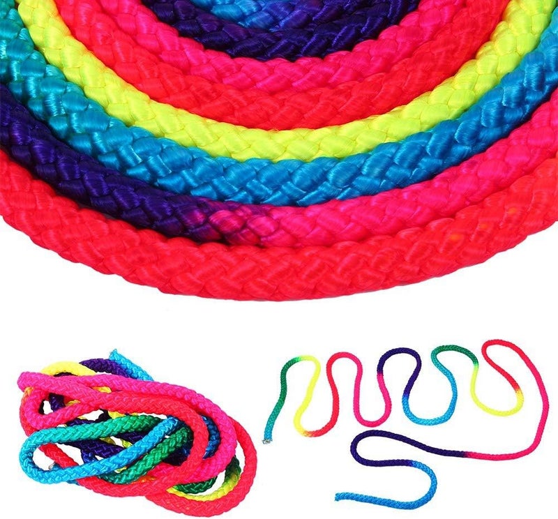 klarako 2.8m Gymnastics Rope, Gymnastics Arts Rope, Jump Ropes with Rainbow Color Durable Nylon Material Rope Arts Competition Rope for Gymnastics Yoga Training - Image 3