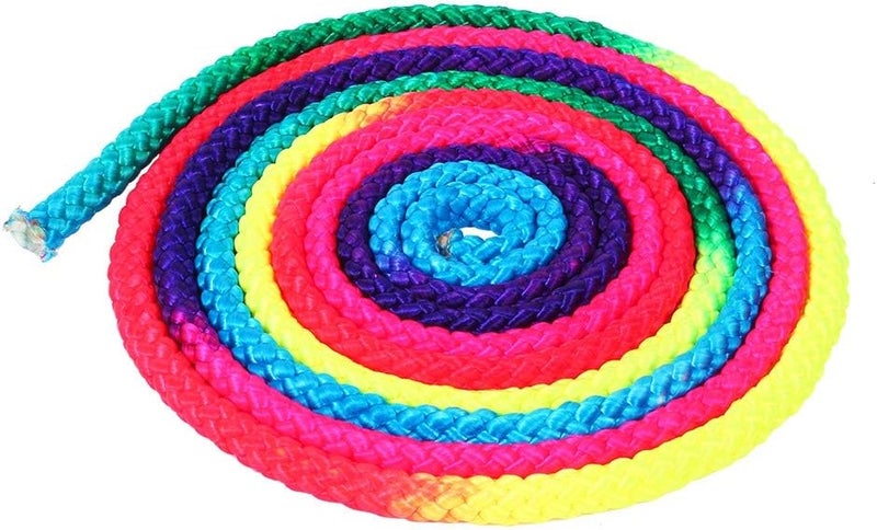 klarako 2.8m Gymnastics Rope, Gymnastics Arts Rope, Jump Ropes with Rainbow Color Durable Nylon Material Rope Arts Competition Rope for Gymnastics Yoga Training - Image 4
