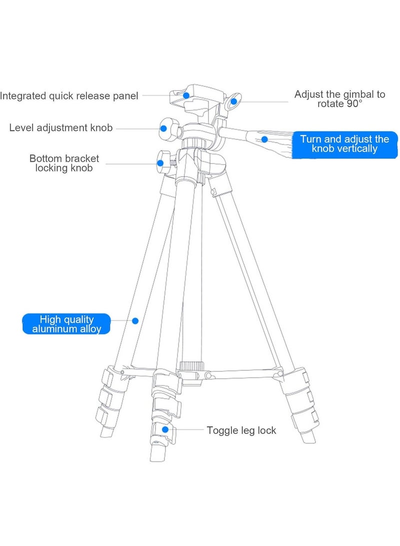 ZERIFAM Camera Tripod, 100cm Portable Tripod Stand with Phone Mount, Aluminum, Includes Travel Bag and Remote, for DSLR, SLR, Phone - Image 3