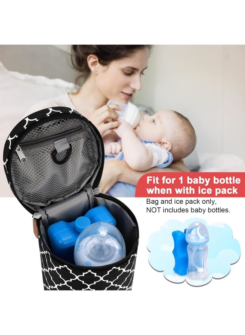 SOLARAE Breastmilk Insulated Cooler Tote Bags, Insulated & Leak Proof Bottle Bag for Glass Baby Bottles & Food Containers, for Nursing Mom Daycare, Black - Image 4