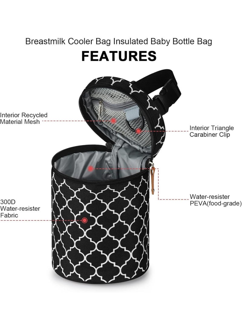 SOLARAE Breastmilk Insulated Cooler Tote Bags, Insulated & Leak Proof Bottle Bag for Glass Baby Bottles & Food Containers, for Nursing Mom Daycare, Black - Image 5