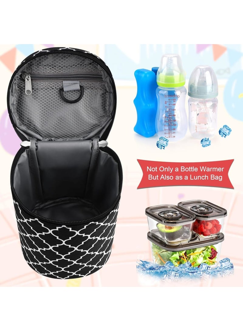 SOLARAE Breastmilk Insulated Cooler Tote Bags, Insulated & Leak Proof Bottle Bag for Glass Baby Bottles & Food Containers, for Nursing Mom Daycare, Black - Image 2
