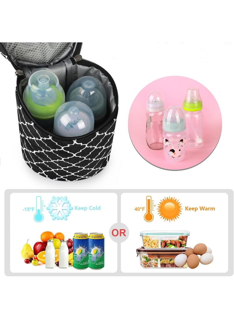 SOLARAE Breastmilk Insulated Cooler Tote Bags, Insulated & Leak Proof Bottle Bag for Glass Baby Bottles & Food Containers, for Nursing Mom Daycare, Black - Image 3