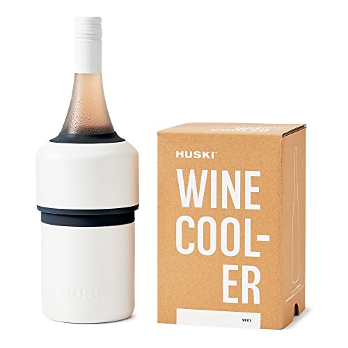Huski Wine Chiller | Award Winning Iceless Design | Keeps Wine Cold up to 6 Hours | Wine Accessory | Next Generation Ice Bucket | Fits Some Champagne Bottles | Perfect Gift for Wine Lovers (White) - Image 1
