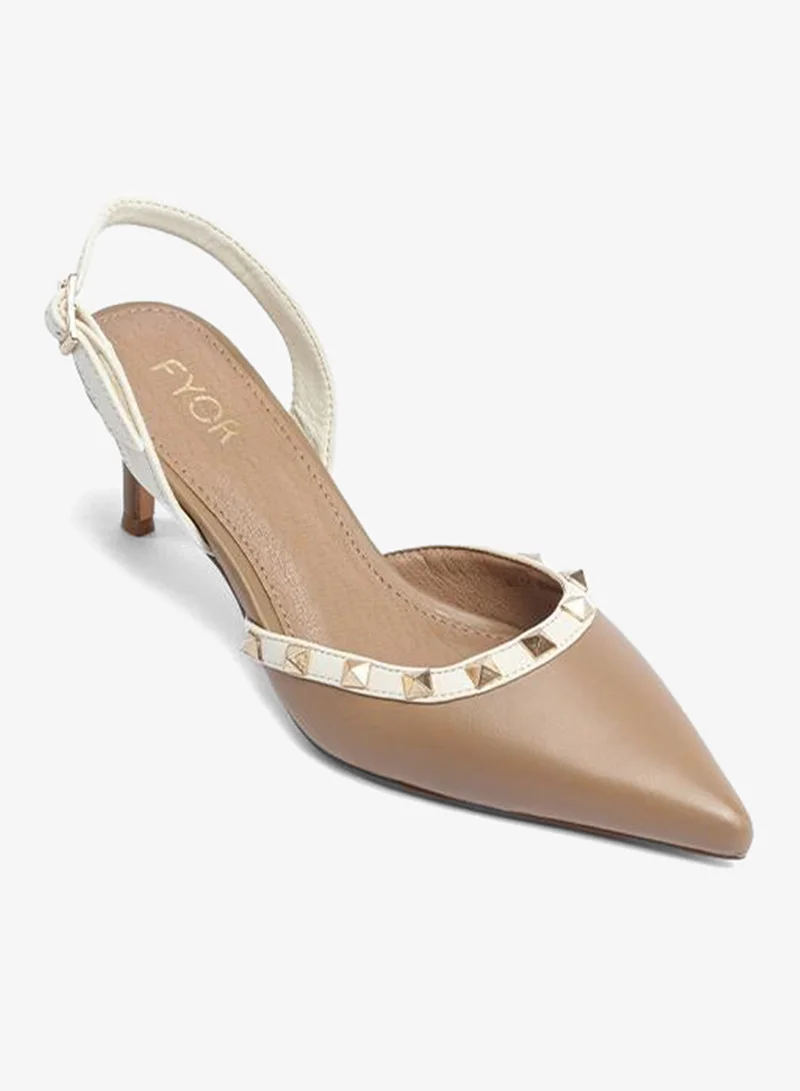 FYOR Stylish Pointed Studded Pump AJ 004