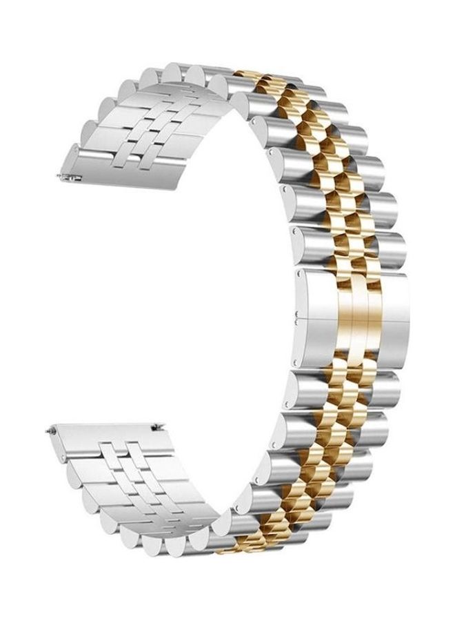 For Huawei Watch 3 3 Pro Five Beads Steel Replacement Strap Watchband Silver/Gold - Image 2