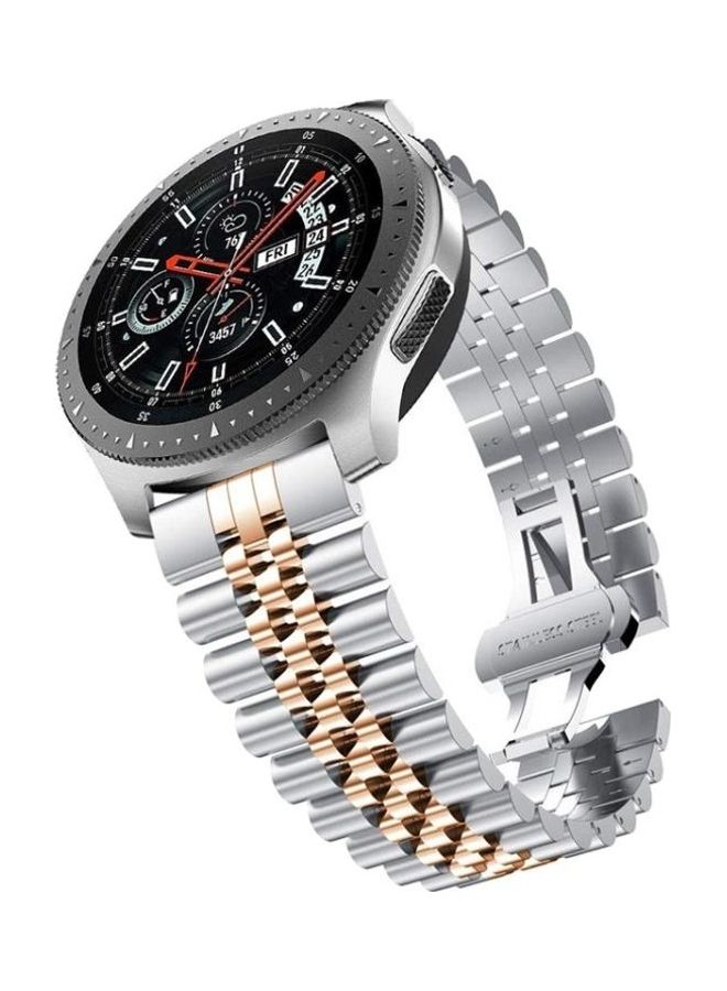 For Huawei Watch 3 3 Pro Five Beads Steel Replacement Strap Watchband Silver/Gold - Image 3