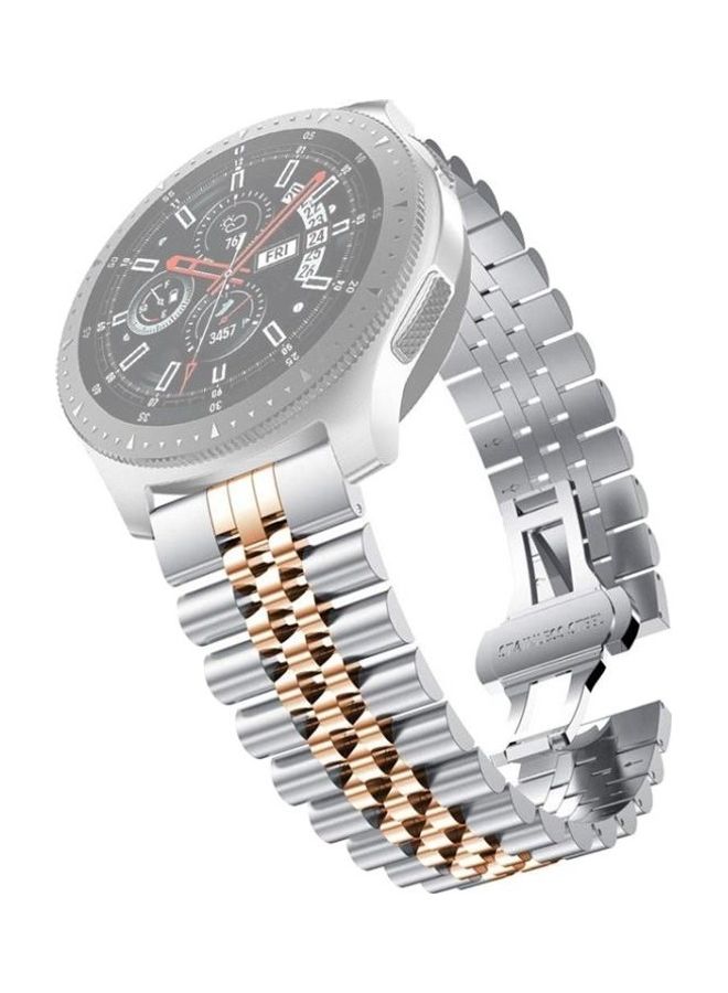 For Huawei Watch 3 3 Pro Five Beads Steel Replacement Strap Watchband Silver/Gold - Image 1
