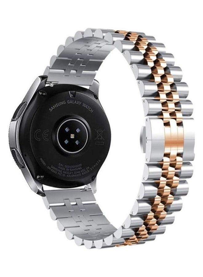 For Huawei Watch 3 3 Pro Five Beads Steel Replacement Strap Watchband Silver/Gold - Image 4