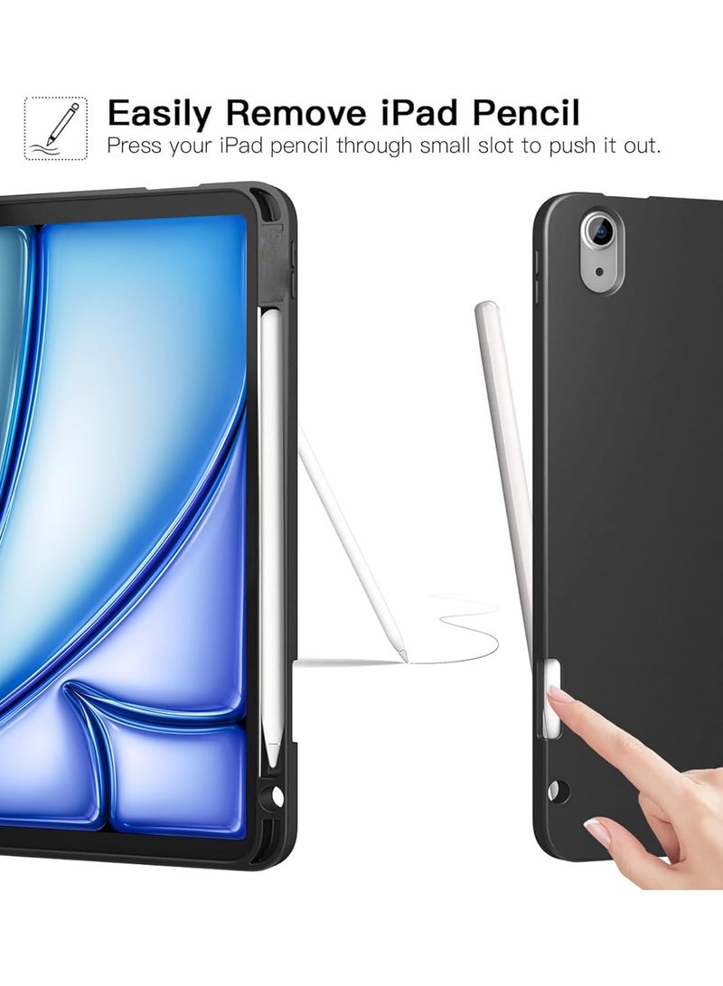 عام “لحافظة الذكية الرقيقة ثلاثية الطي ذات الظهر الناعم من TPU مع حامل للقلم لـ iPad Air 6th Gen 11-inch 2024 و iPad Air 5th/4th Gen 10.9-inch 2022/2020 و iPad Pro 11-inch 2018 الجيل الأول” - Image 3
