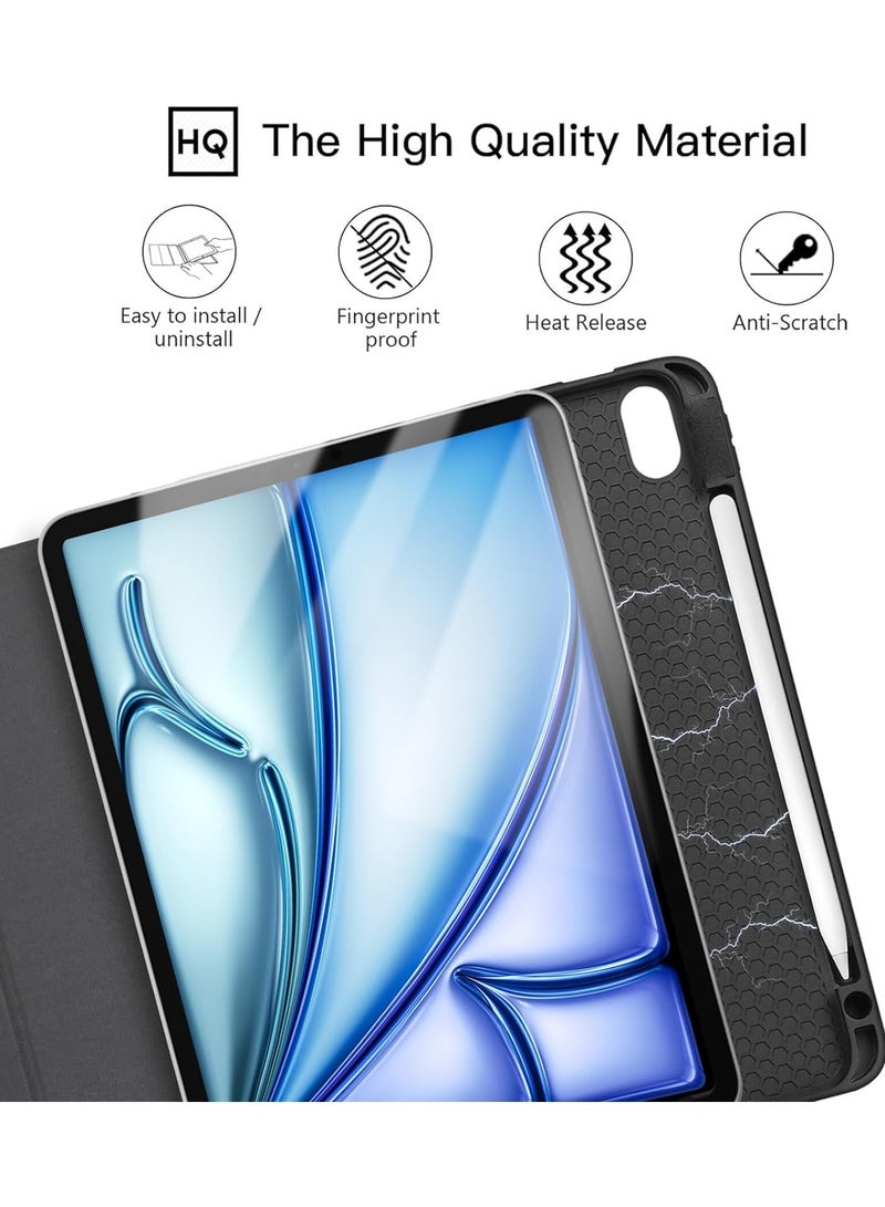 عام “لحافظة الذكية الرقيقة ثلاثية الطي ذات الظهر الناعم من TPU مع حامل للقلم لـ iPad Air 6th Gen 11-inch 2024 و iPad Air 5th/4th Gen 10.9-inch 2022/2020 و iPad Pro 11-inch 2018 الجيل الأول” - Image 5