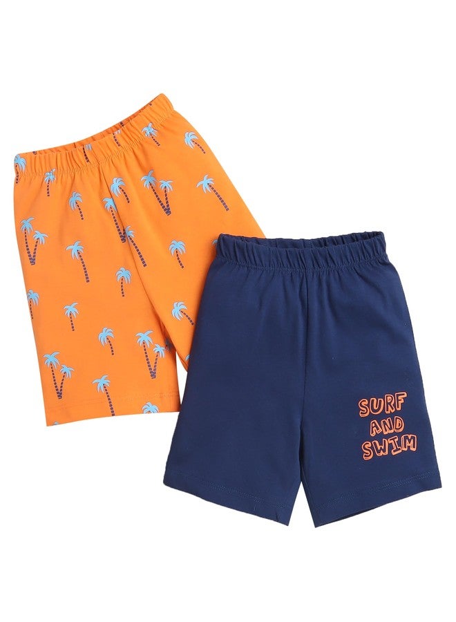 BUMZEE Navy & Orange Boys Shorts Pack of 2 Age - 18-24 Months (Peb9148E-nbl.org) - Image 1