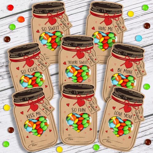 FunnyPars 40 Pack Valentines Day Cards for Kids Jars Happy Valentines Cards for Kids Unique Valentines Gifts for Boys and Girls Funny Valentines Exchange Cards Gifts School Classroom Prize Party Favors - Image 1