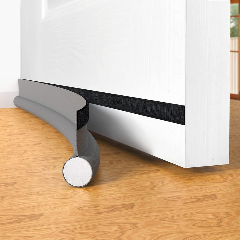 Door Draft Stopper Bottom One Sided Door Draft Blockers37 Cutable Under Door Draft Blocker Insulator Door Sweep Weather Stripping SoundproofFits for InteriorExterior Doors1 PackGray