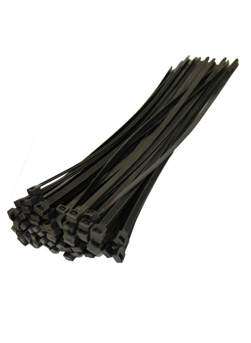 Cable Ties 200mm x 3.6mm Strong and Durable Zip Ties for Electrical, Networking, and Home Use, Black Colour Pack of 100 Ties