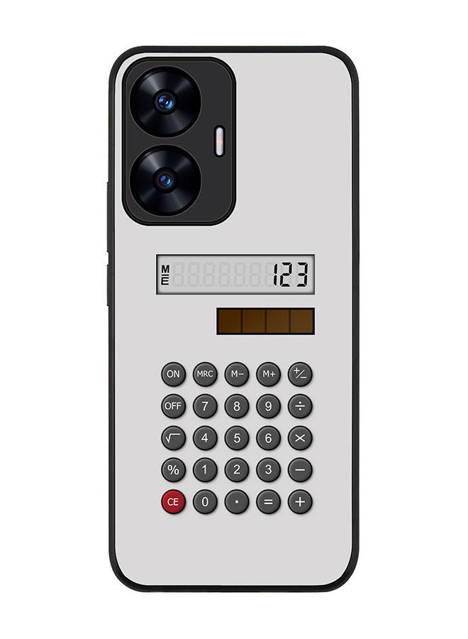 Stylizedd Rugged Black edge case for Realme C55 4G Slim fit Soft Case Flexible Rubber Edges Anti Drop TPU Gel Thin Cover -  Calc (White) - Image 1