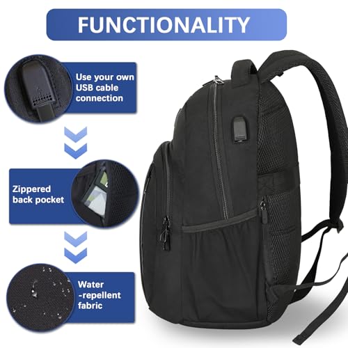 LARIPOP Travel Laptop Backpack,15.6 Inch Business Laptop backpack for Men Women with USB Charging Port,Water-Resistant Laptopack Weekender Daypack for Work College Computer - Image 3