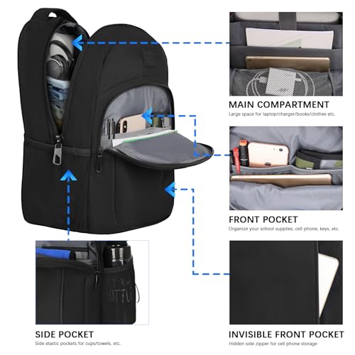 LARIPOP Travel Laptop Backpack,15.6 Inch Business Laptop backpack for Men Women with USB Charging Port,Water-Resistant Laptopack Weekender Daypack for Work College Computer - Image 2
