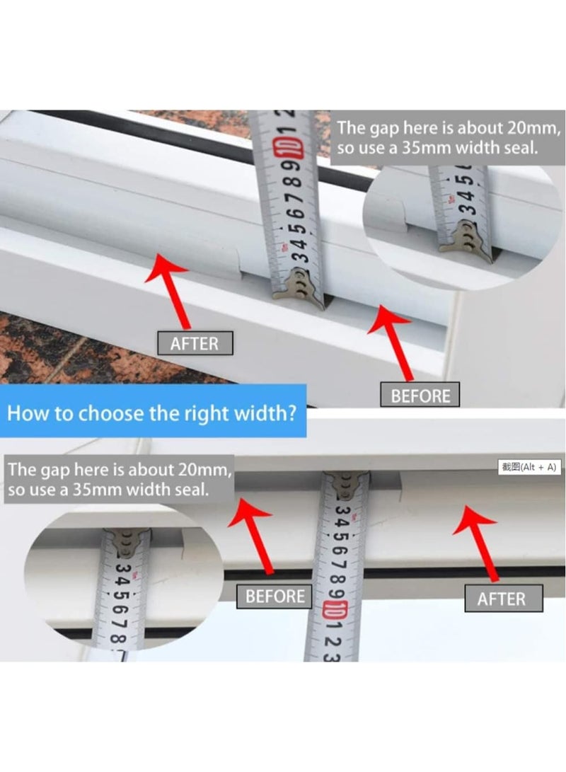 VIUAUAX 5 Meters Weatherstrip, Silicone Door Sealing Strip, Door, Window Soundproof Panel, With  Adhesive Backing (35mm,  Brown) - Image 3