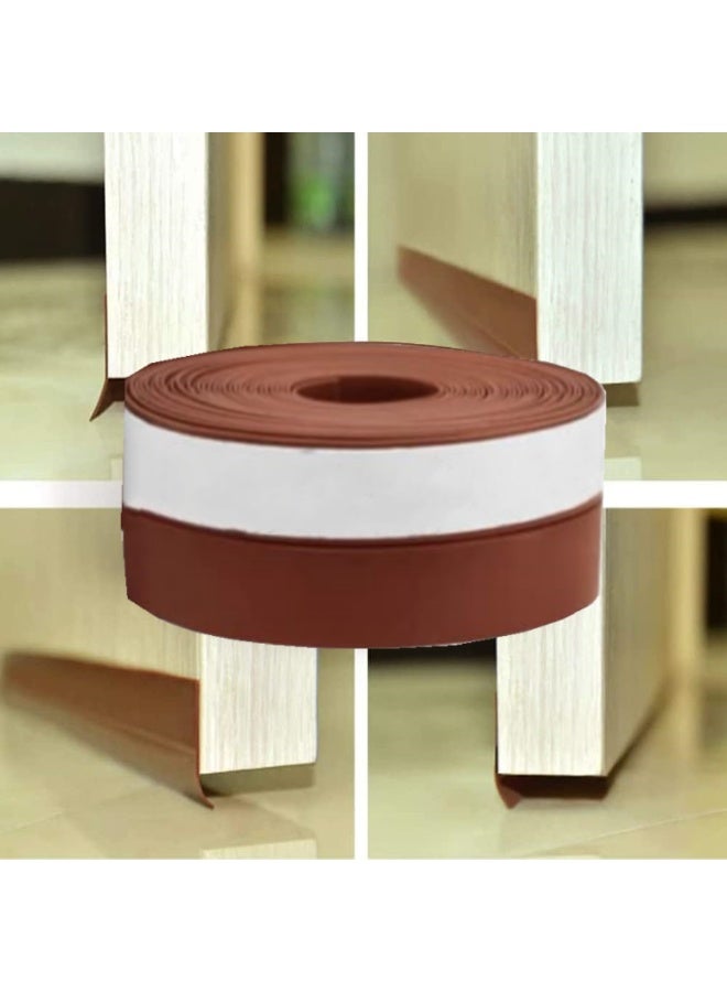 VIUAUAX 5 Meters Weatherstrip, Silicone Door Sealing Strip, Door, Window Soundproof Panel, With  Adhesive Backing (35mm,  Brown) - Image 2