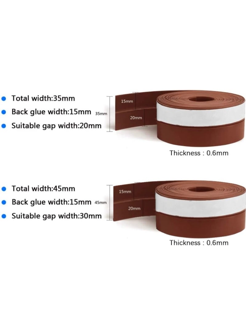 VIUAUAX 5 Meters Weatherstrip, Silicone Door Sealing Strip, Door, Window Soundproof Panel, With  Adhesive Backing (35mm,  Brown) - Image 5